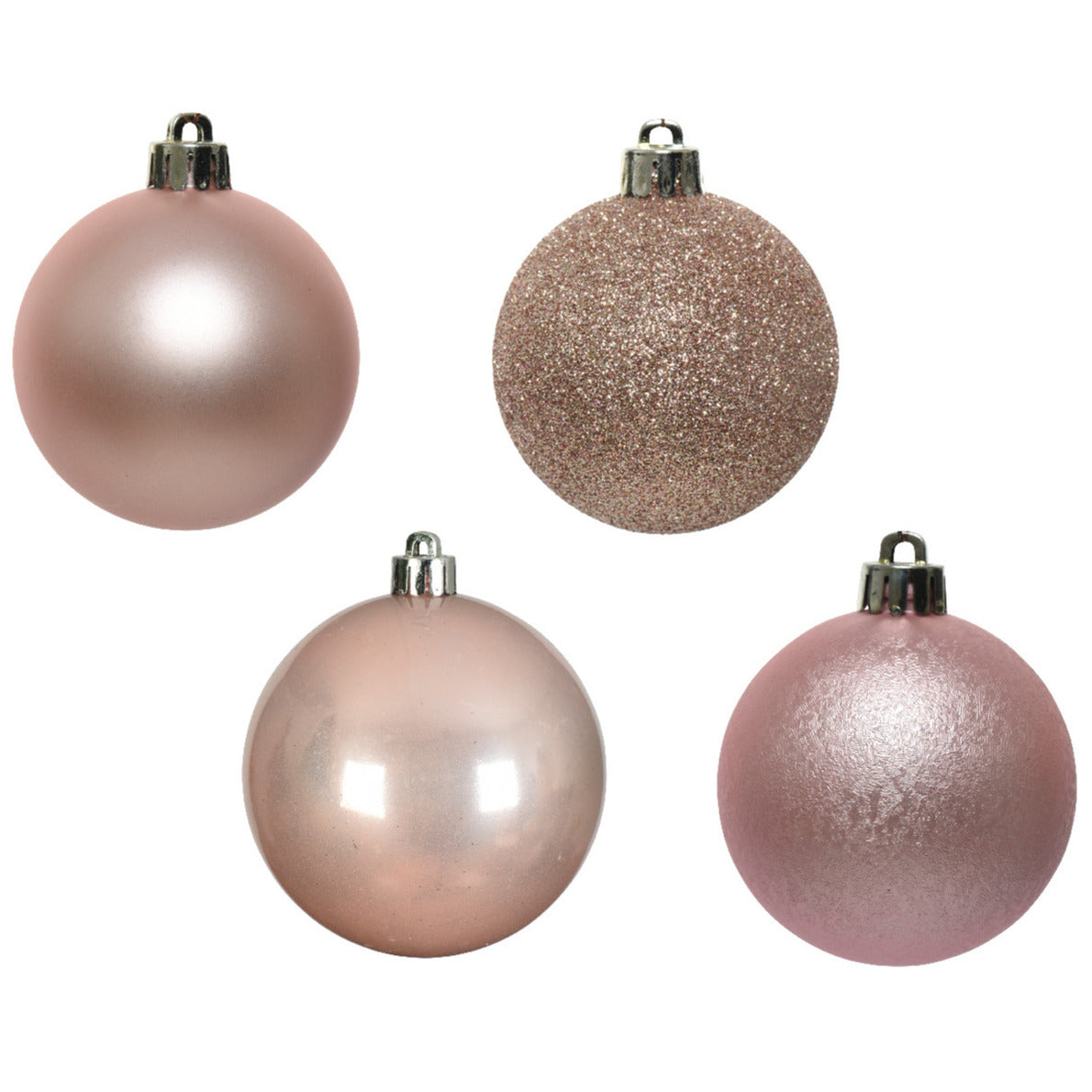 Decoris kerstballen - 30x st - lichtroze - D6 cm
