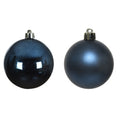Decoris Kerstballen - 4x st - donkerblauw - 10 cm - kunststof