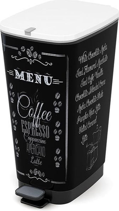 Kis Chic Bin Coffee Menu Pedaalemmer - 50L - zwart|wit