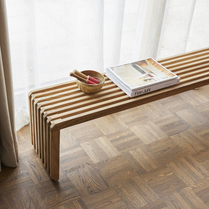 HKliving Slatted Bankje B 182 cm - Teak