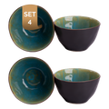 Palmer Schaal Lotus 15 cm 1 l Turquoise Stoneware 4 stuks