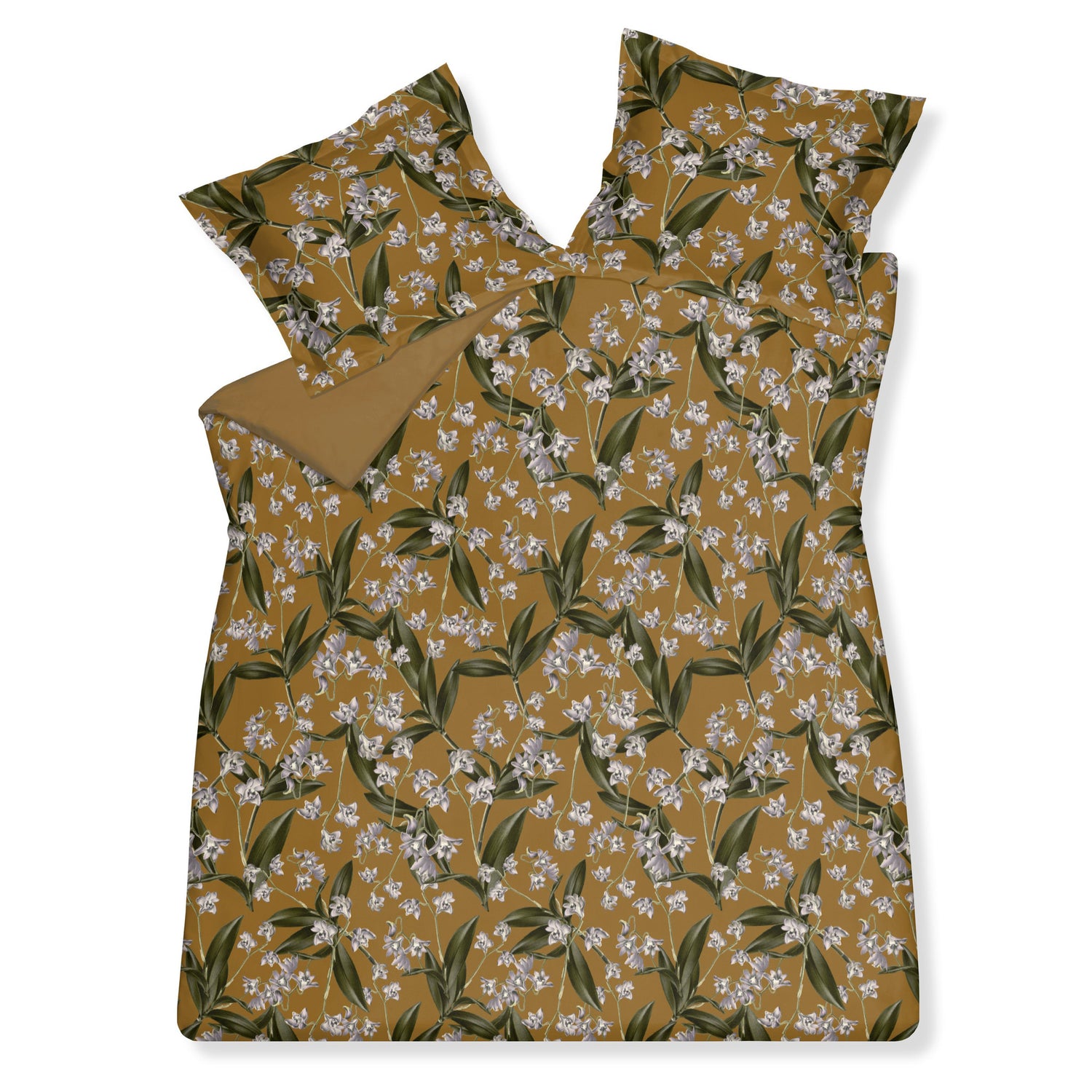 Vandyck - Dekbedovertrek FLOATING TWIGS Sandy Gold 200x220 cm (satijnk