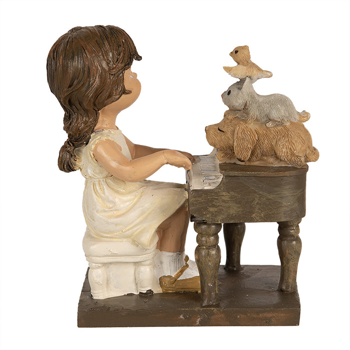 Clayre & Eef Beeld Meisje 10 cm Bruin Polyresin