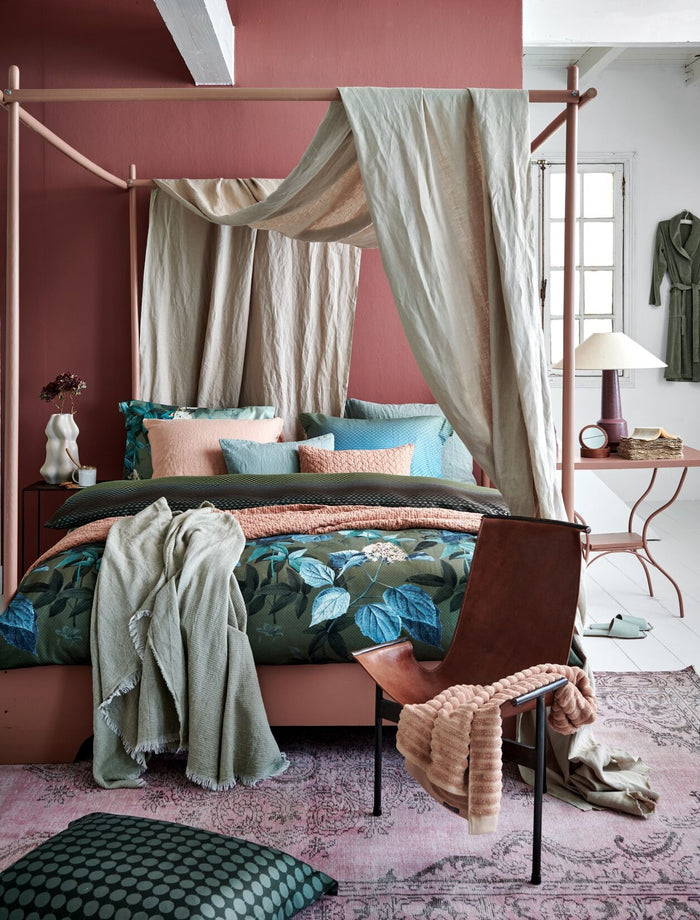 Dekbedovertrek River Olive | 200 cm x 200 cm | Groen | Blauw