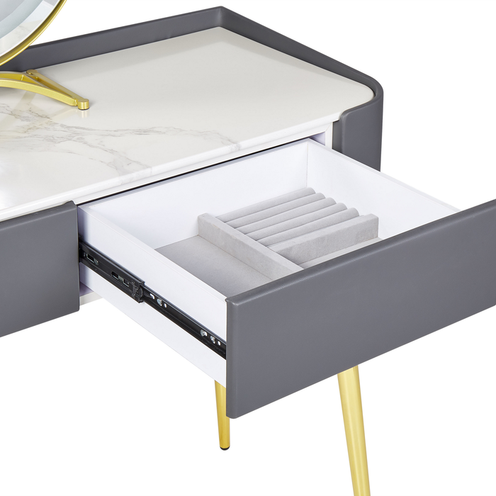 Beliani - SURIN - Kaptafel - Grijs - MDF