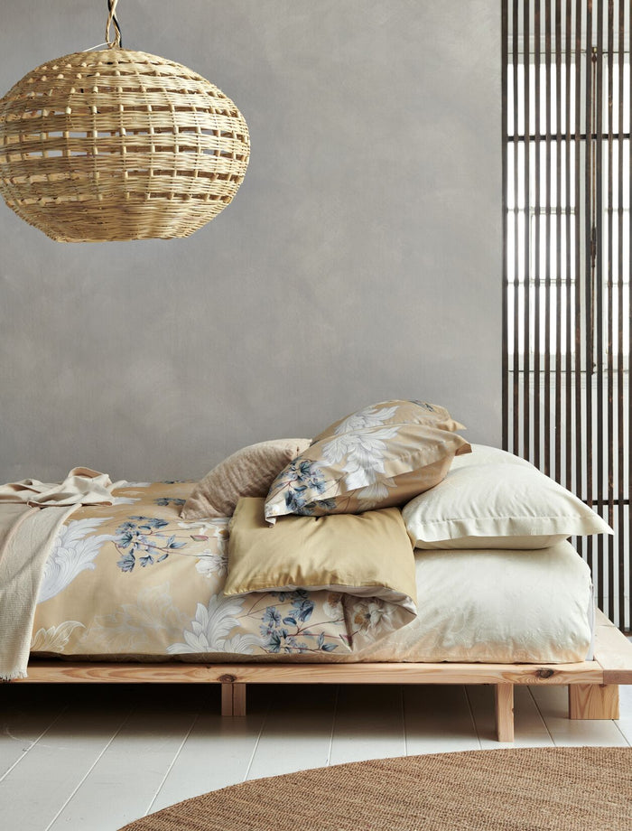 Dekbedovertrek Line Flower Beach 240x220 Cm