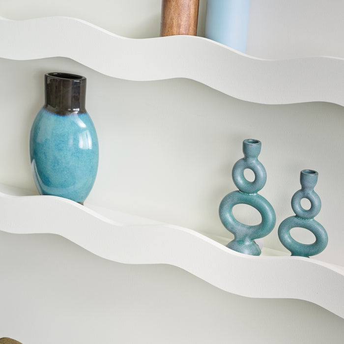 Mica Decorations Kandelaar Infinity - Blauw - Keramiek