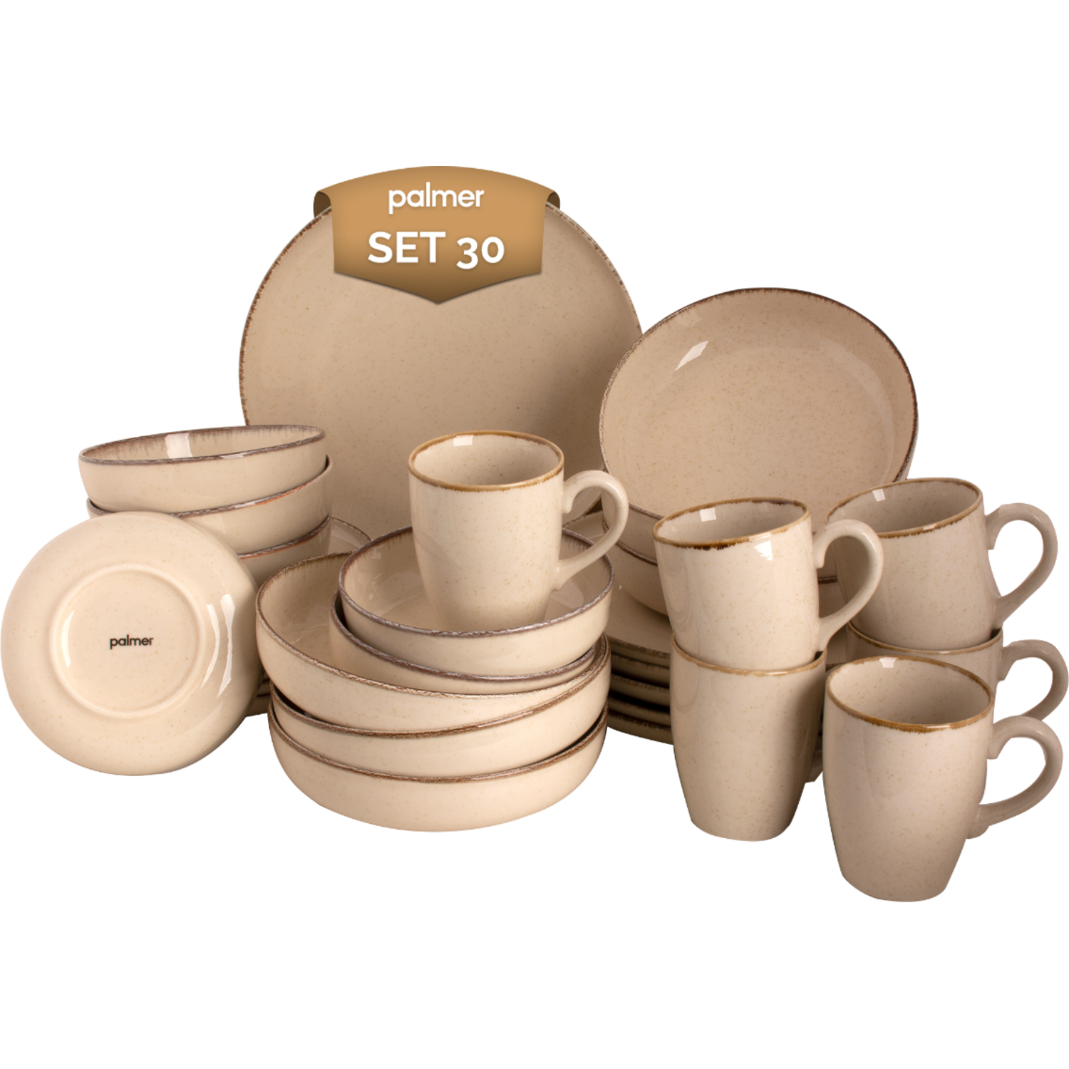 Palmer Serviesset Antigo Porselein 6-persoons 30-delig Crème