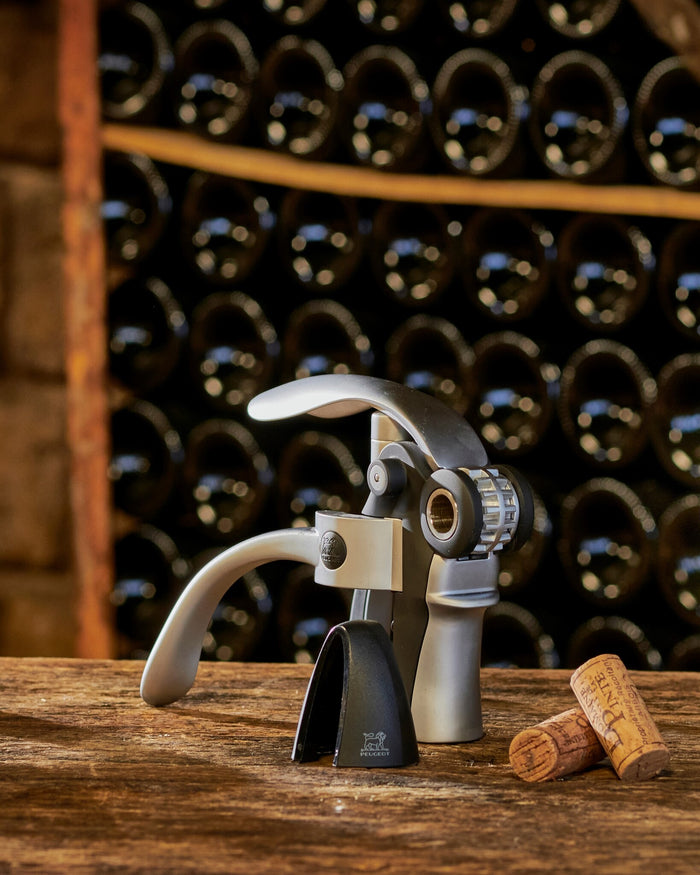 Peugeot Baltaz kurkentrekker met hefboom en dopsnijder - chroom-zwart