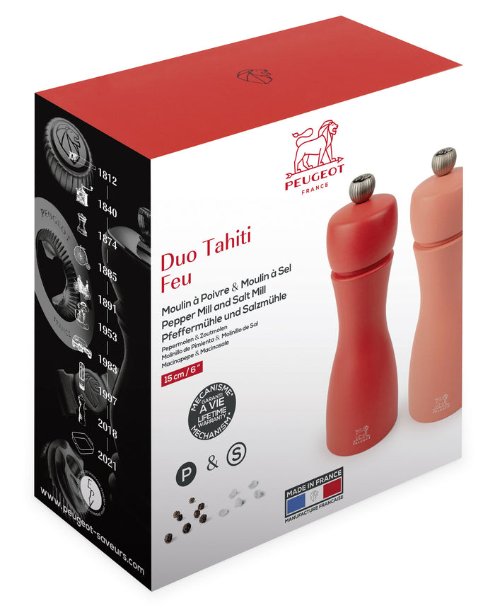 Peugeot Tahiti peper- en zoutmolen 15 cm - baksteen & vlam - duo