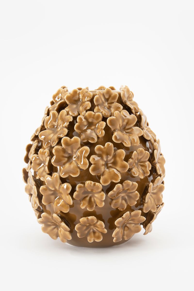 Sissy-Boy Goudbruine vaas met klavertjes