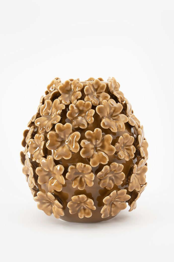 Sissy-Boy Goudbruine vaas met klavertjes