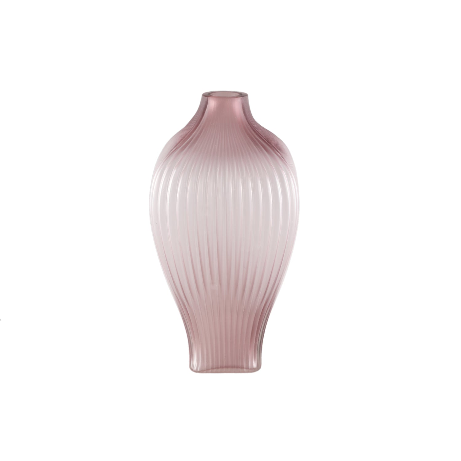 PTMD Halde Light Purple solid glass vase ribbed high