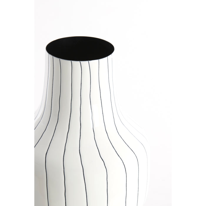 Light&living Vaas deco Ø27x49 cm SINDO glanzend wit+zwart