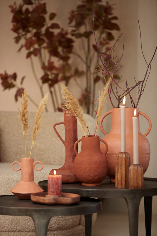 Light & Living Light&living Vaas deco Ø18,5x26 cm SARMANO steenrood