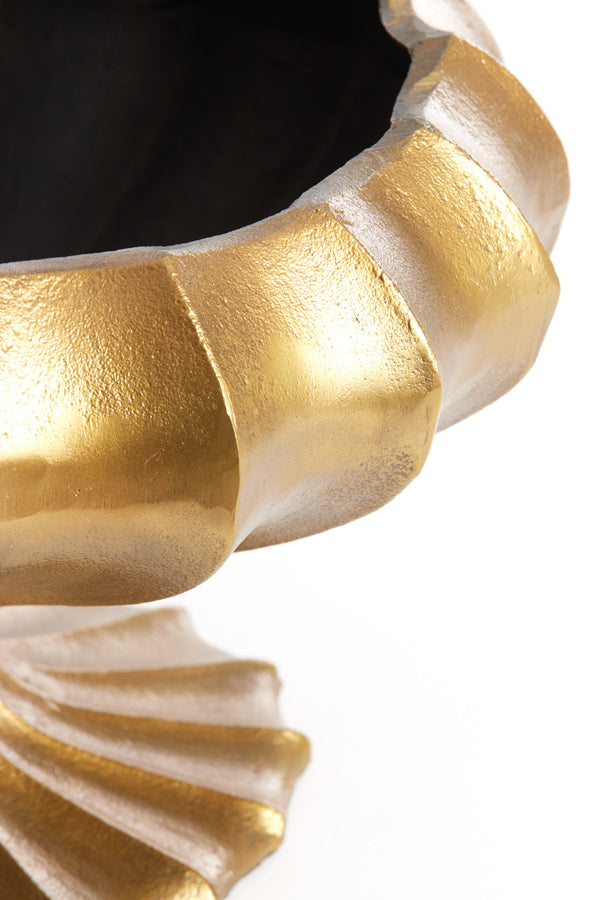 Light&living Pot deco op voet 18x17x31 cm MIKIE antiek brons+mat zwart