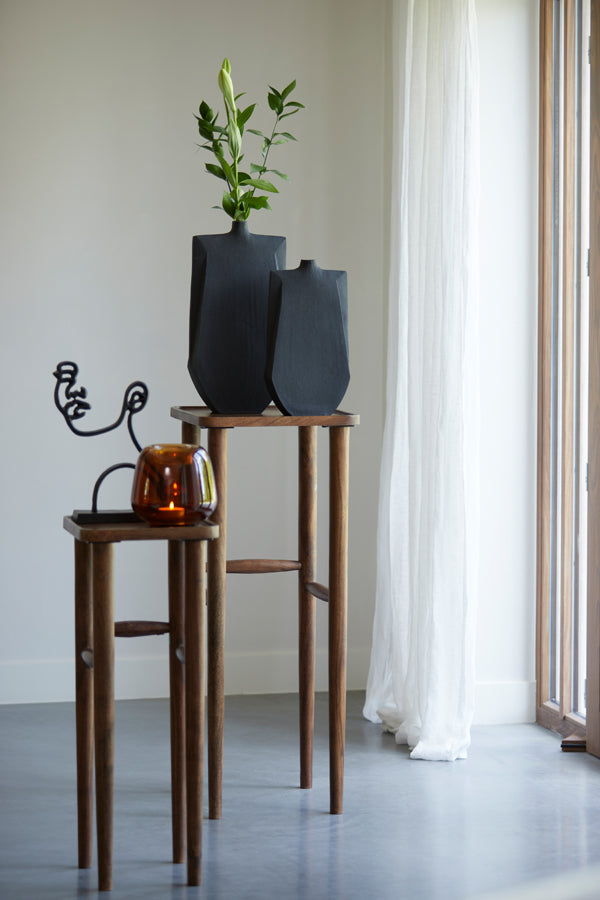 Light & Living Light&living Vaas deco 21x7,5x41 cm MAKAHA mat zwart