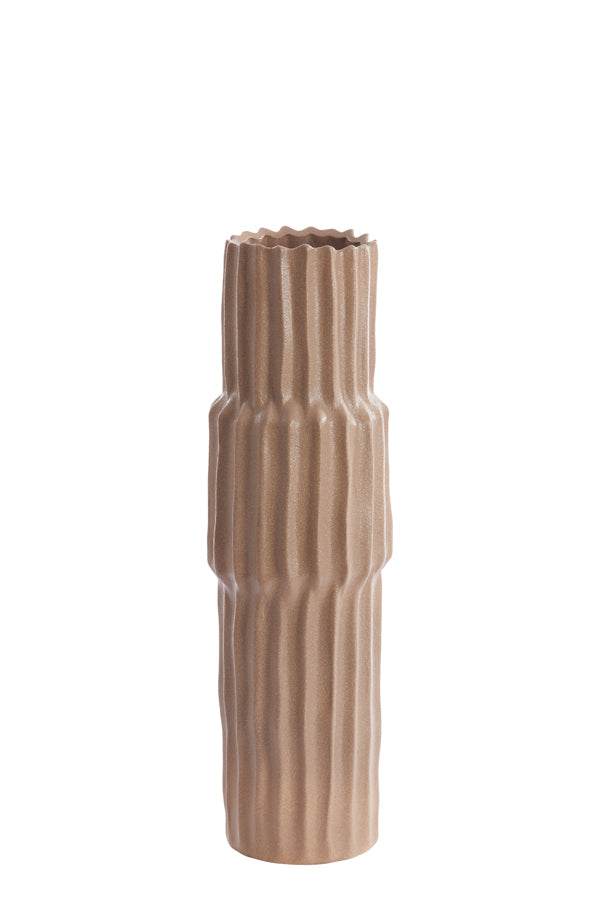 Light&living Vaas deco Ø17x58 cm LONGA keramiek grijs bruin