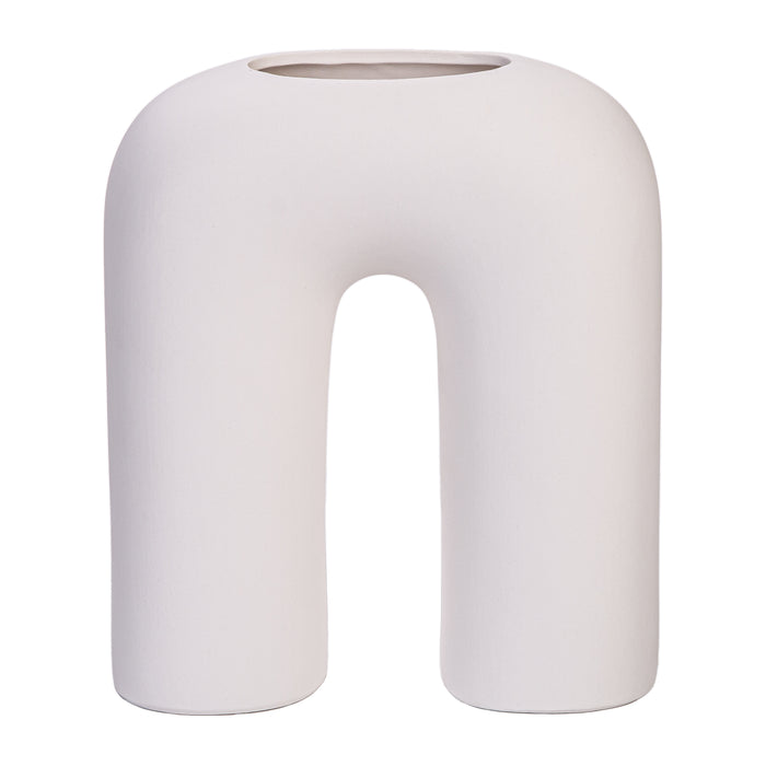 QUVIO Vaas - U vorm - Keramiek - Wit