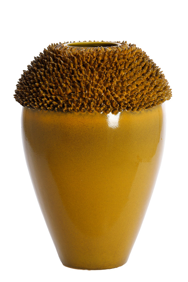 Light&living Vaas deco Ø39,5x60 cm SANGKU keramiek okergeel