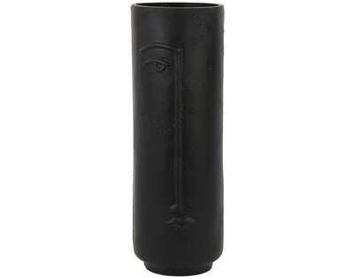 Light&living Vaas deco Ø15x45 cm CAPADE mat zwart