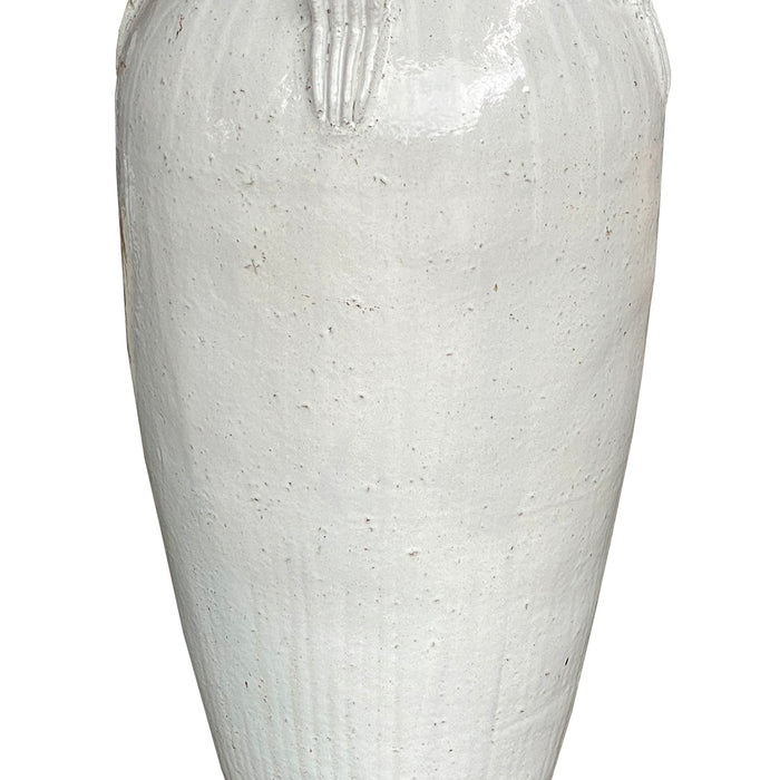 PTMD Izze White glazed ceramic extreme pot high