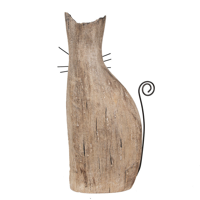 Clayre & Eef Decoratie Beeld Kat 26 cm Bruin Hout