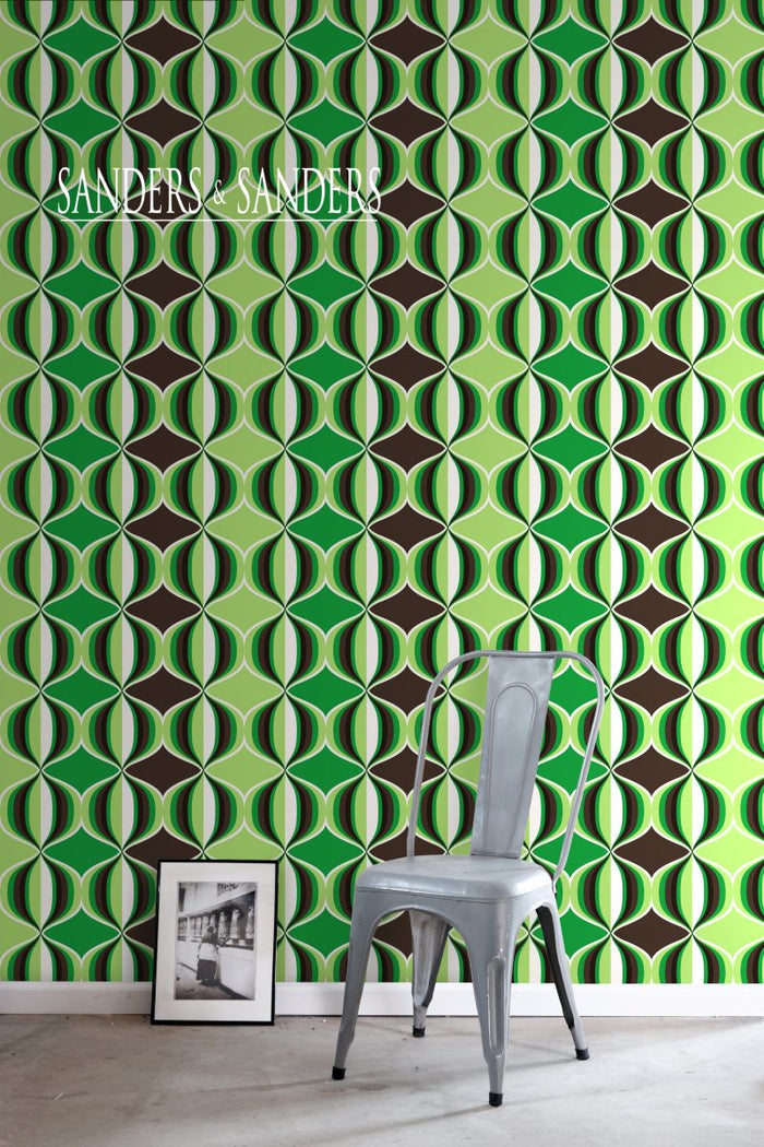 Sanders & Sanders behang grafisch motief groen - 53 cm x 10,05 m - 935