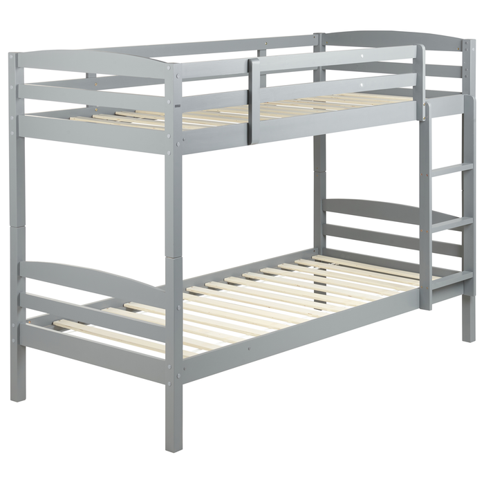 Beliani - REGAT - Stapelbed - Grijs - 90 x 200 - Grenenhout