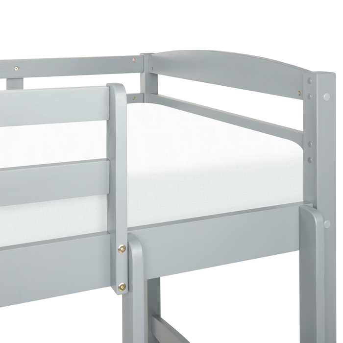 Beliani - REGAT - Stapelbed - Grijs - 90 x 200 - Grenenhout