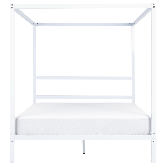 Beliani - LESTARDS - Hemelbed - Wit - 160 x 200 cm - Staal