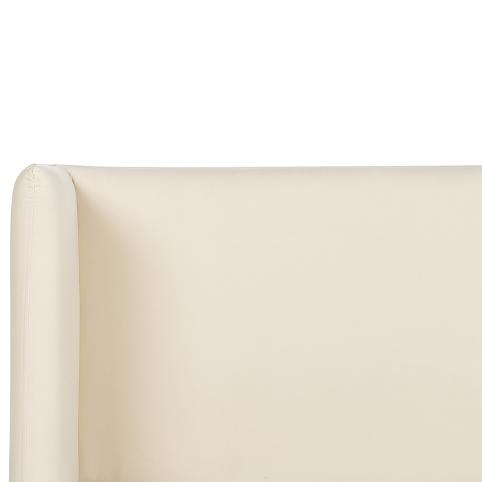 Beliani-ARETTE -Tweepersoonsbed-Lichtbeige-160 x 200 cm-Fluweel