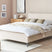 Beliani-VALOGNES-Tweepersoonsbed-Lichtbeige-160 x 200 cm-Corduroy