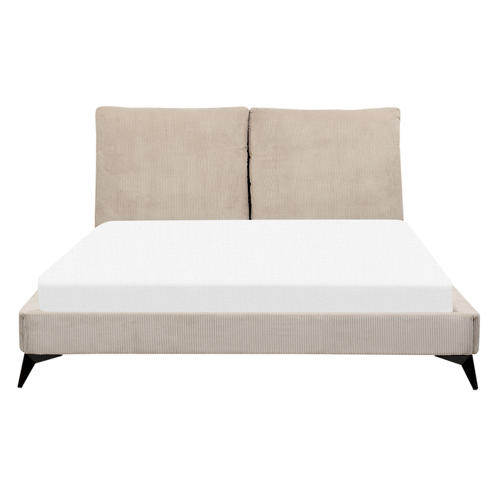 Beliani - MELLE - Tweepersoonsbed - Taupe - 160 x 200 cm - Corduroy