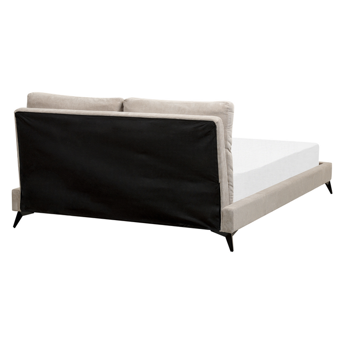 Beliani - MELLE - Tweepersoonsbed - Taupe - 160 x 200 cm - Corduroy