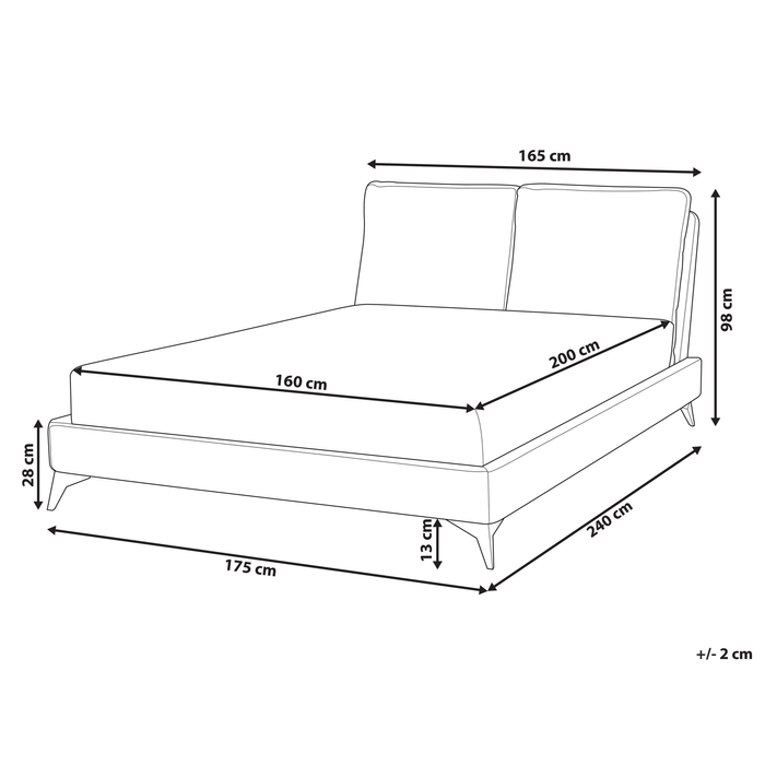 Beliani - MELLE - Tweepersoonsbed - Taupe - 160 x 200 cm - Corduroy