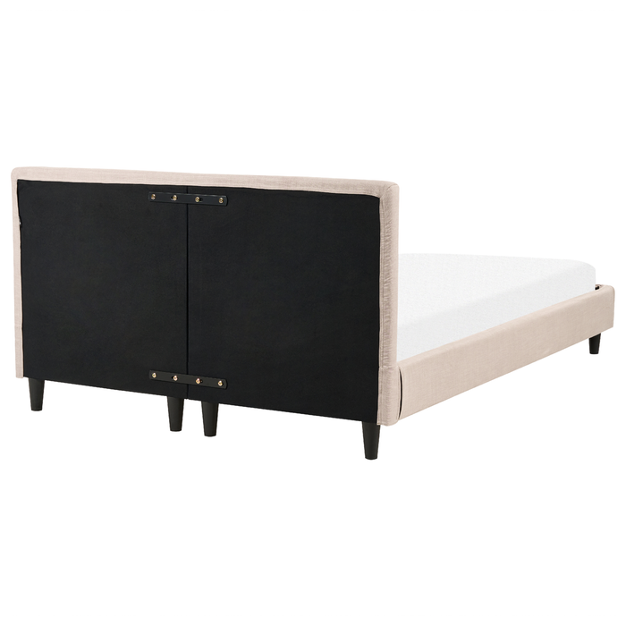 Beliani-FITOU -Tweepersoonsbed-Zandbeige-140 x 200 cm-Polyester