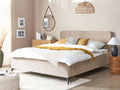 Beliani - VALOGNES - Tweepersoonsbed - Taupe - 180 x 200 cm - Fluweel