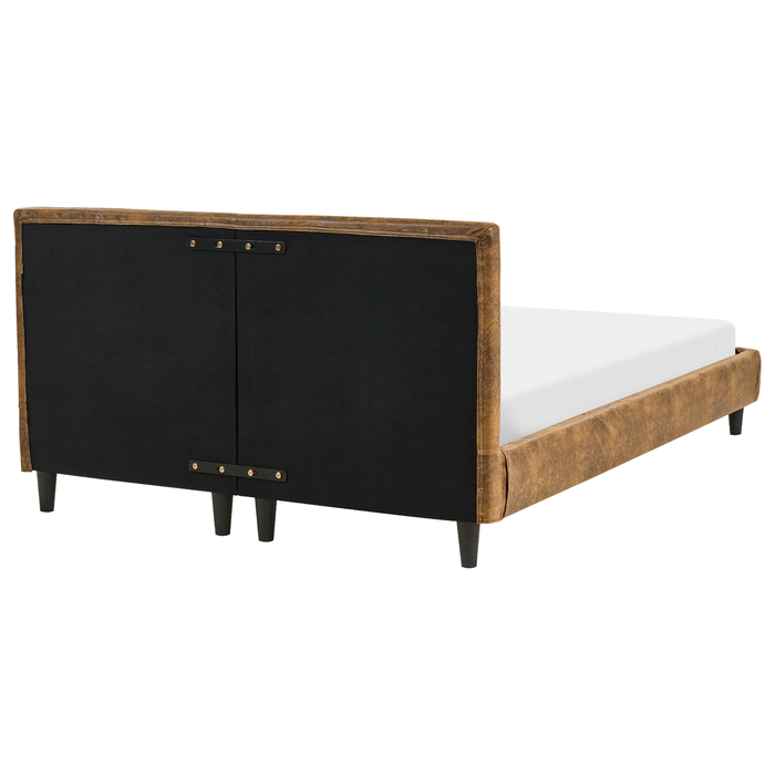 Beliani - FITOU - Tweepersoonsbed - Bruin - 140 x 200 cm - Kunstleer