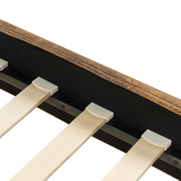 Beliani - FITOU - Tweepersoonsbed - Bruin - 140 x 200 cm - Kunstleer