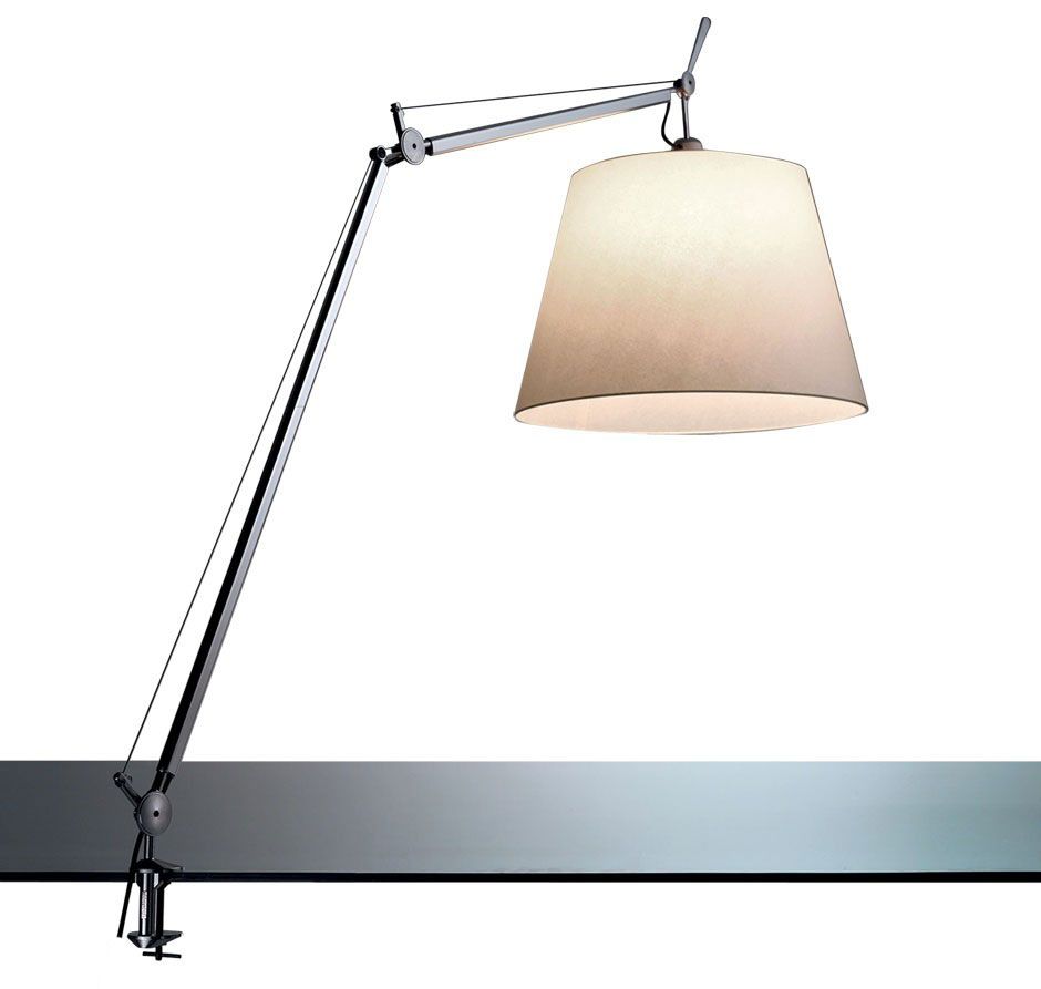Tolomeo Mega klemlamp retrofit met dimmer 36cm perkament
