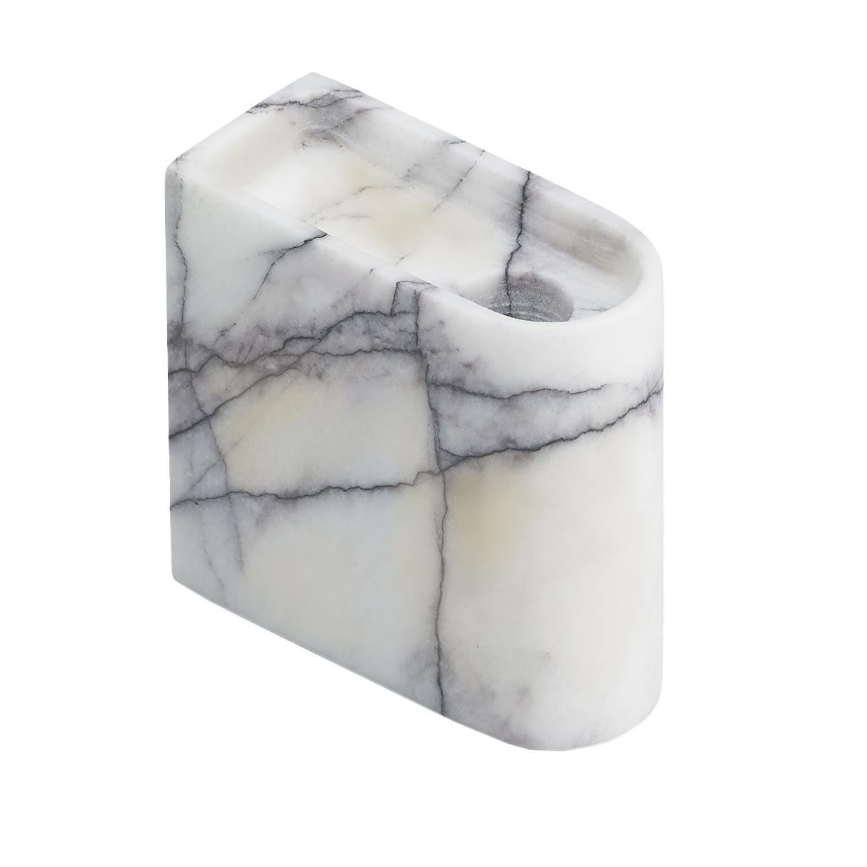 Northern Monolith kandelaar low wit marmer