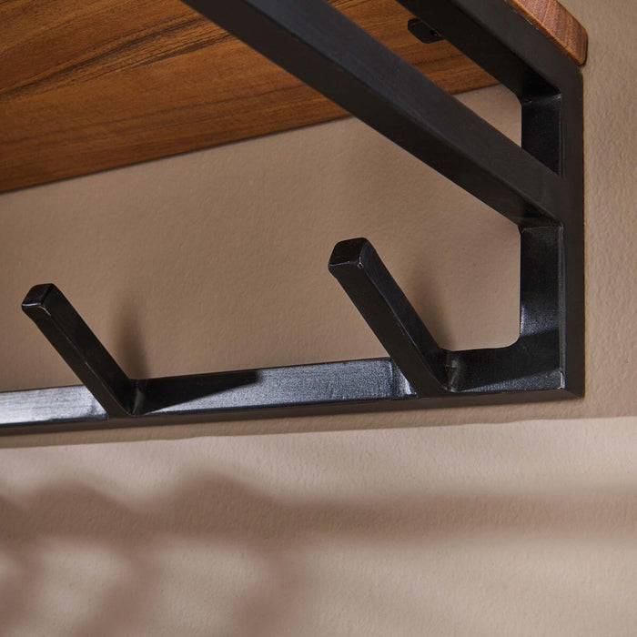 Fraaai - Joshua kapstok 6 haken met hoedenplank acaciahout