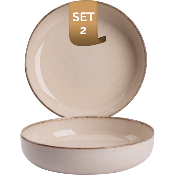 Palmer Bord diep Antigo 19 cm Crème Porselein 2 stuks