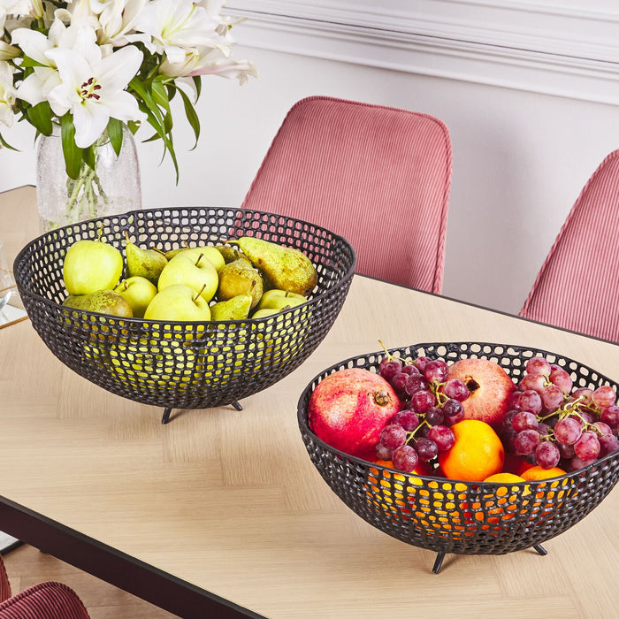 Beliani - KRUKUT - Decoratieve schalen set van 2 - Zwart - Aluminium