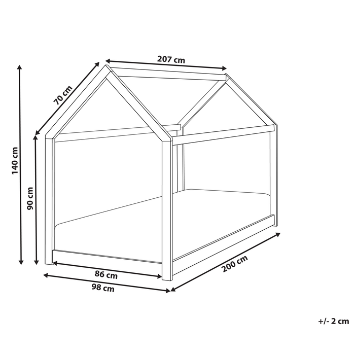 Beliani - TOSSE - Kinderbed - Wit - 90 x 200 cm - Hout