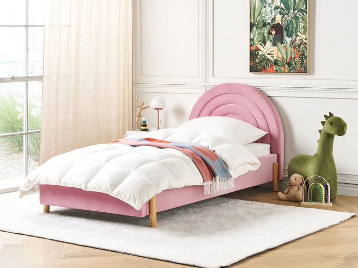 Beliani - ANET - Bed - Roze - 90 x 200 cm - Fluweel