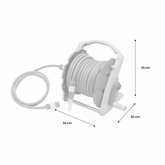 sweeek - Mini muurhaspel van 20 m, slanghaspel inclusief tuinslang,