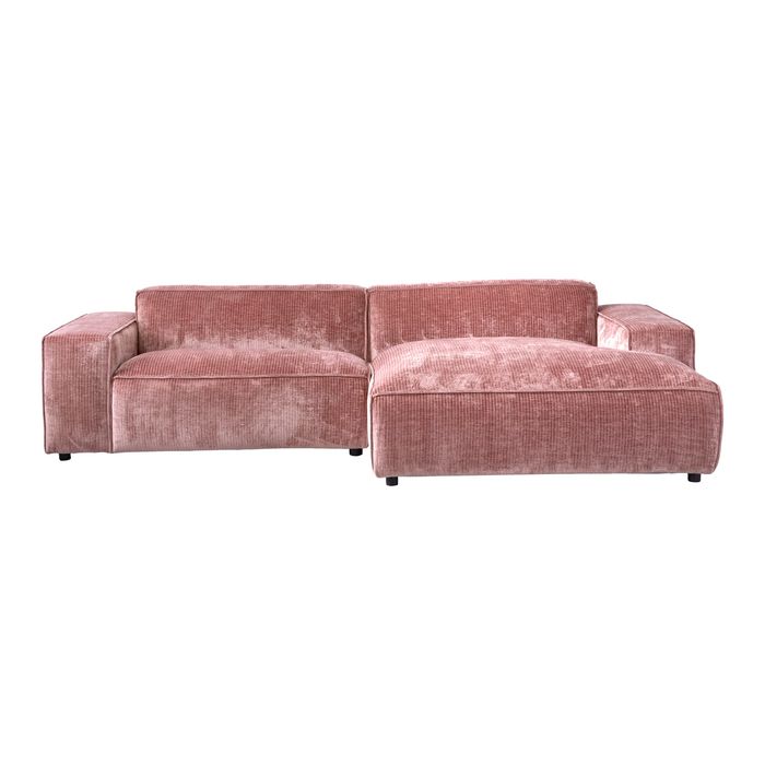 by fonQ Chunky Chaise Longue Rechts - Rib - Oud Roze