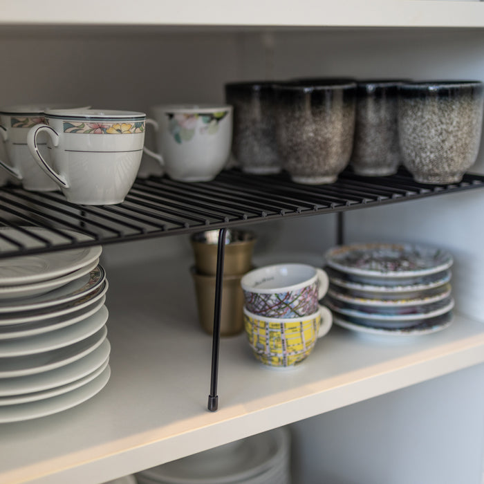 QUVIO Uitschuifbaar keukenkast organizer - Metaal - Zwart